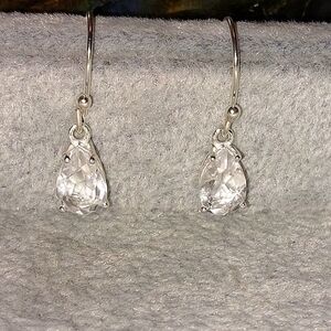 Elegant Teardrop White Topaz Earrings